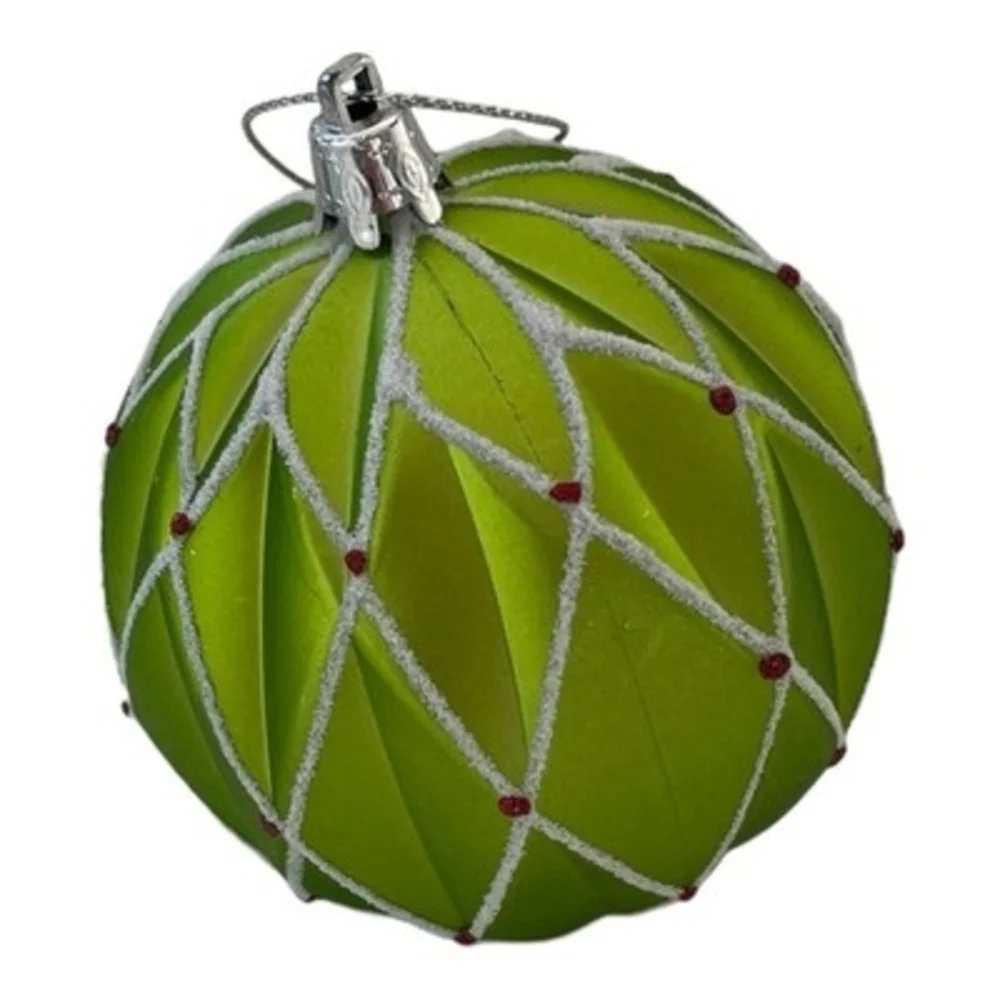 Pair Green & Blue Caged Decorative Ball Ornaments Christmas Holiday Decor